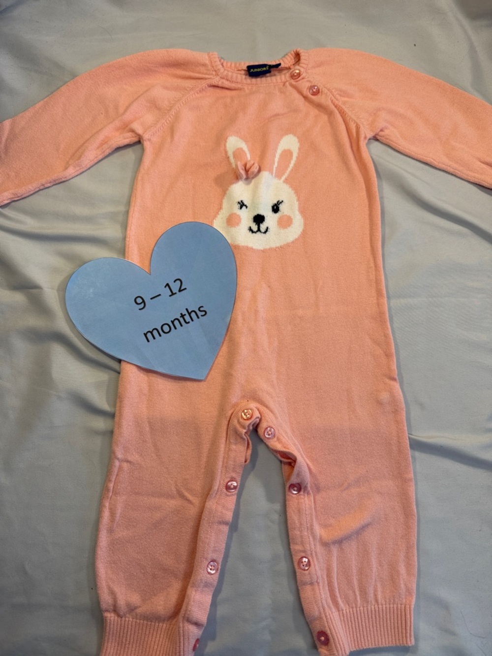 Juniors - Adorable Pink Bunny Kids Knit Romper/Jumpsuit